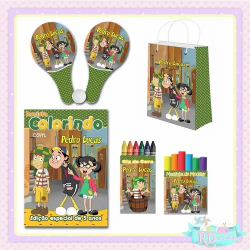 Kit Colorir com Massinha Sacolinha e Raquete Chaves