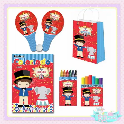 Kit Colorir com Massinha Sacolinha e Raquete Circo