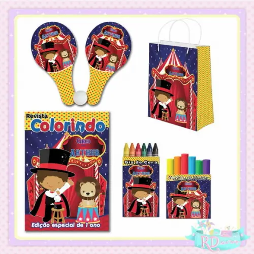 Kit Colorir com Massinha Sacolinha e Raquete Circo