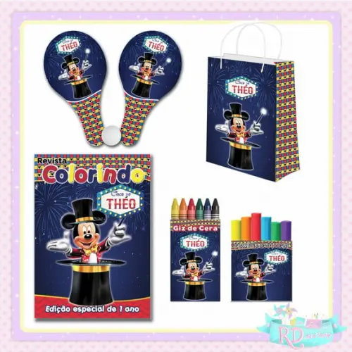 Kit Colorir com Massinha Sacolinha e Raquete Circo do Mickey