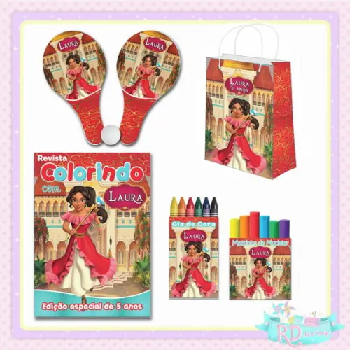 Kit Colorir com Massinha Sacolinha e Raquete Elena de Avalor