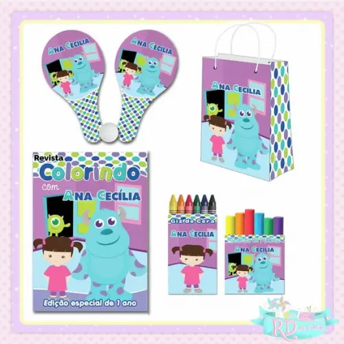 Kit Colorir com Massinha Sacolinha e Raquete Monstro Sa