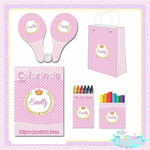 Kit Colorir com Massinha Sacolinha e Raquete Realeza