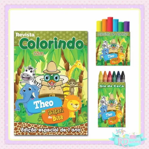 Kit Colorir com Massinha Safari do Bita