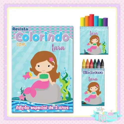 Kit Colorir com Massinha Sereia Cute