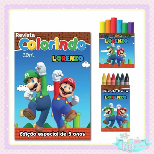 Kit Colorir com Massinha Super Mario