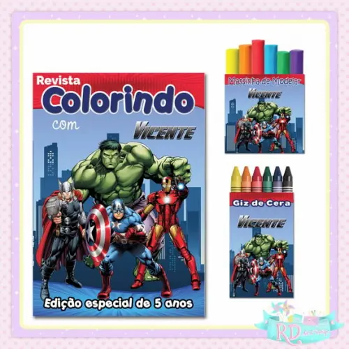 Kit Colorir com Massinha Vingadores