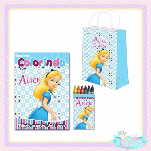 Kit Colorir com Sacolinha Alice no País das Maravilhas