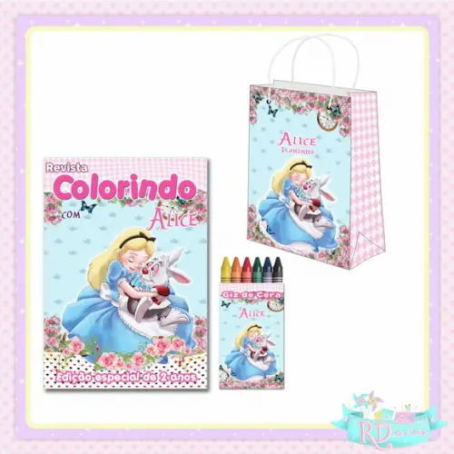 Kit Colorir com Sacolinha Alice no País das Maravilhas