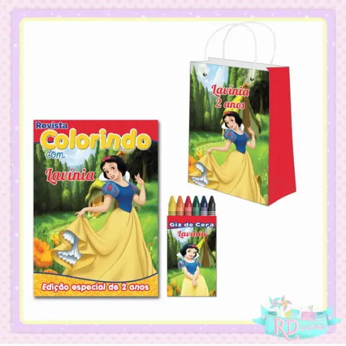 Kit Colorir com Sacolinha Branca de Neve