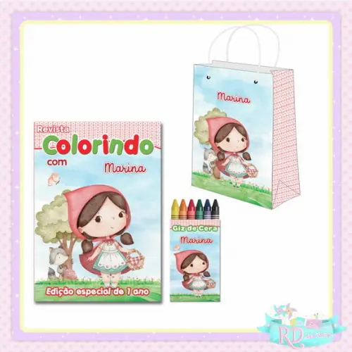 Kit Colorir com Sacolinha Chapeuzinho Vermelho