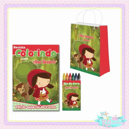 Kit Colorir com Sacolinha Chapeuzinho Vermelho