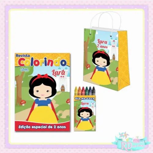 Kit Colorir com Sacolinha Branca de Neve Cute
