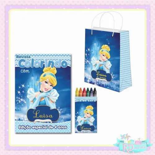 Kit Colorir com Sacolinha Cinderela