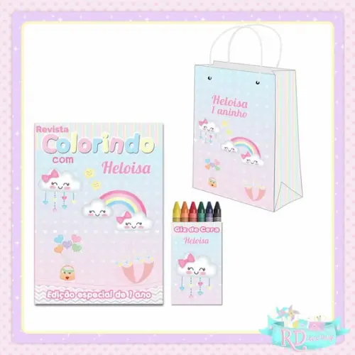 Kit Colorir com Sacolinha Chuva de Bençãos