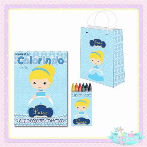 Kit Colorir com Sacolinha Cinderela Cute