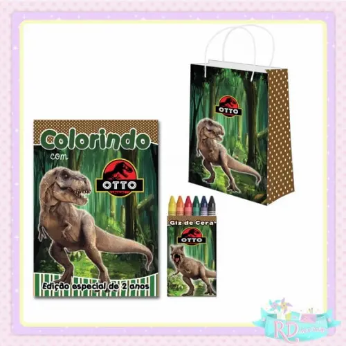 Kit Colorir com Sacolinha Dinossauro