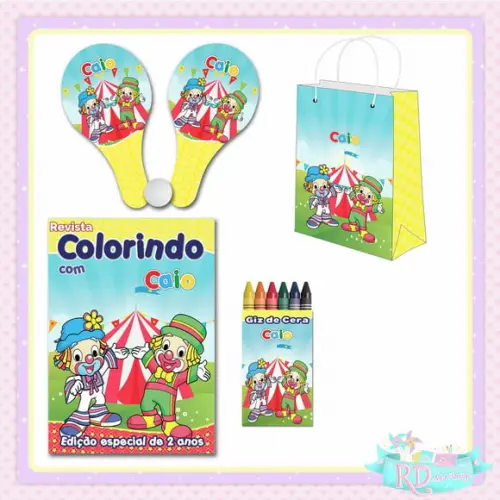 Kit Colorir com Sacolinha e Raquete Patati Patatá