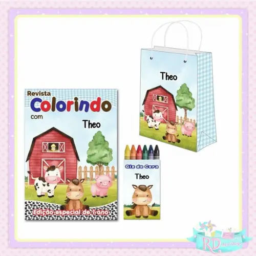 Kit Colorir com Sacolinha Fazendinha