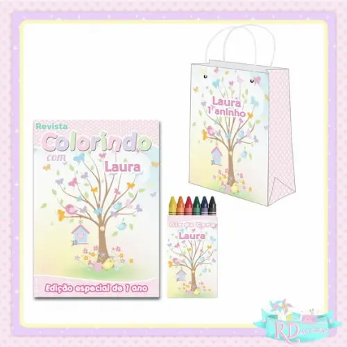Kit Colorir com Sacolinha Jardim Encantado