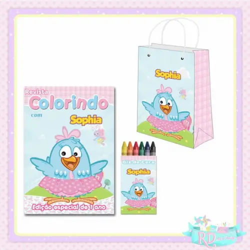 Kit Colorir Com Sacolinha Galinha Pintadinha