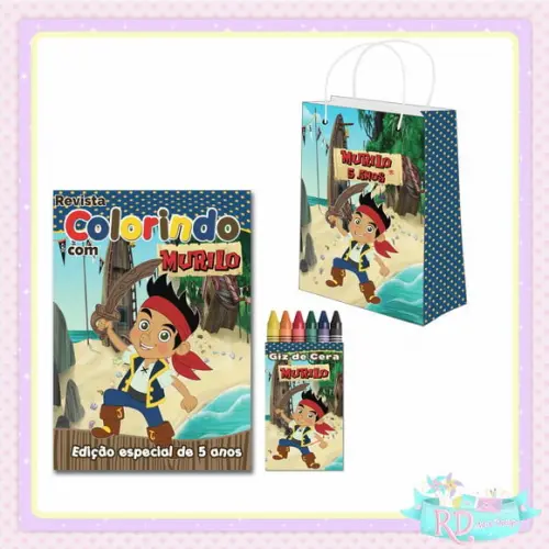 Kit Colorir com Sacolinha Jake e os Piratas