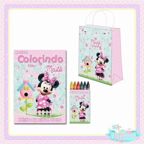 Kit Colorir com Sacolinha Jardim da Minnie