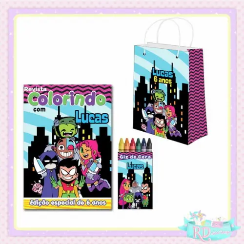 Kit Colorir com Sacolinha Jovens Titans