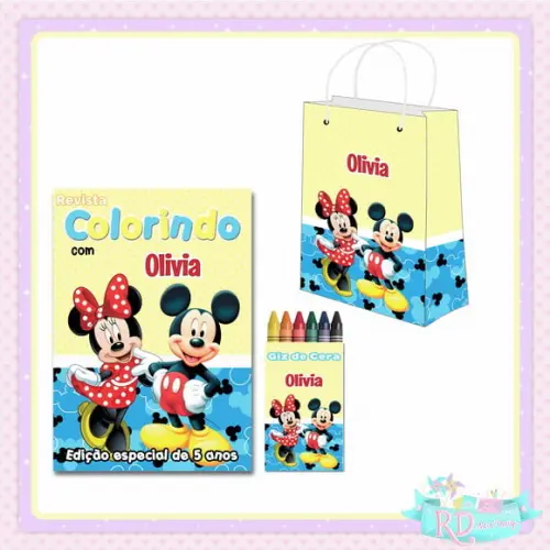 Kit Colorir com Sacolinha Mickey e Minnie