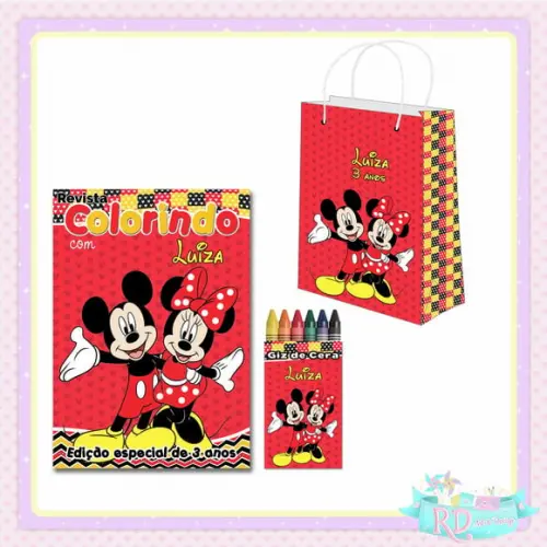 Kit Colorir com Sacolinha Mickey e Minnie