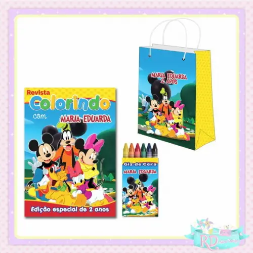 Kit Colorir com Sacolinha Mickey Clubhouse