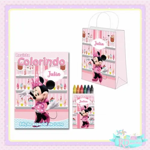 Kit Colorir com Sacolinha Minnie Confeitaria