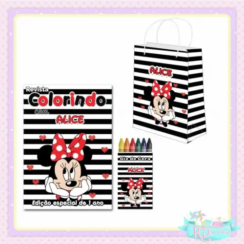 Kit Colorir com Sacolinha Minnie Vermelha
