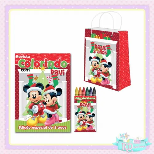 Kit Colorir com Sacolinha Natal do Mickey