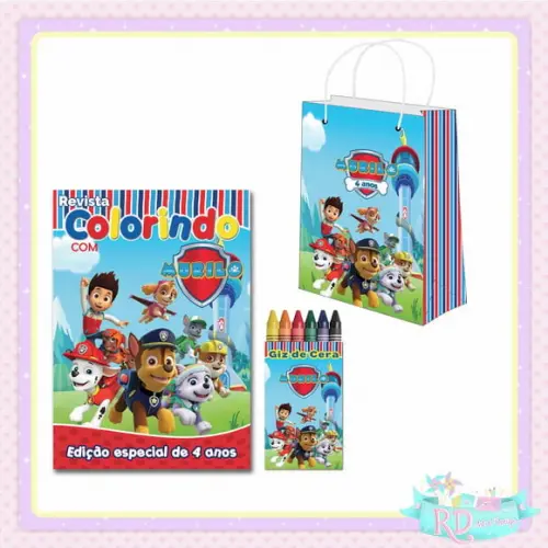 Kit Colorir com Sacolinha Patrulha Canina