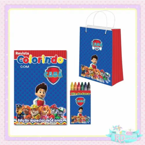 Kit Colorir com Sacolinha Patrulha Canina