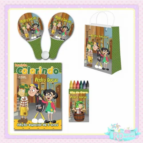 Kit Colorir com Sacolinha Raquete Chaves