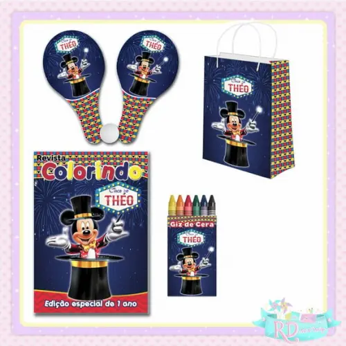 Kit Colorir com Sacolinha Raquete Circo do Mickey