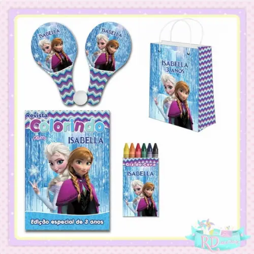 Kit Colorir com Sacolinha Raquete Frozen