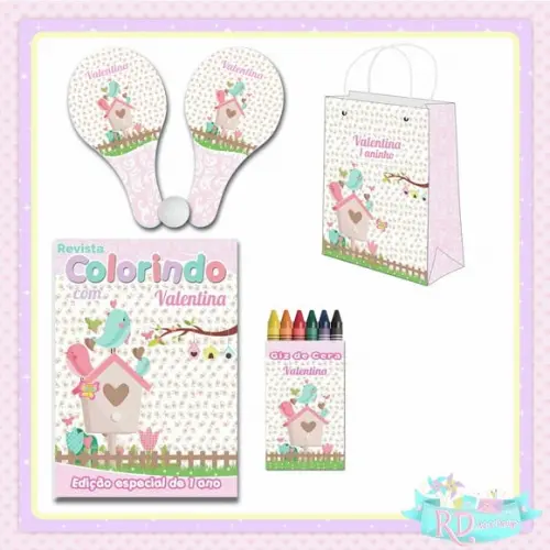 Kit Colorir com Sacolinha Raquete Jardim Encantado