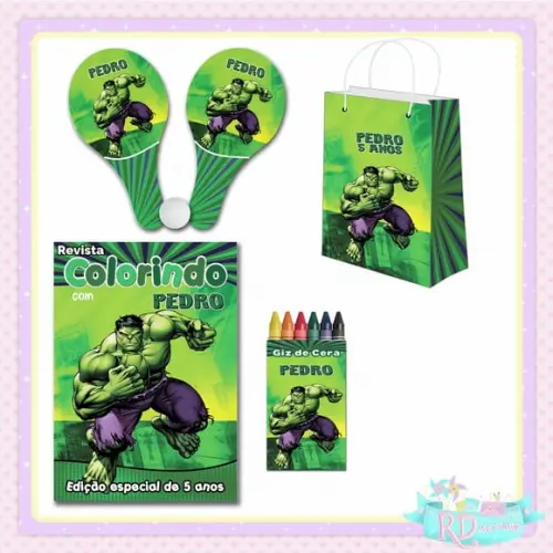 Kit Colorir com Sacolinha Raquete Hulk