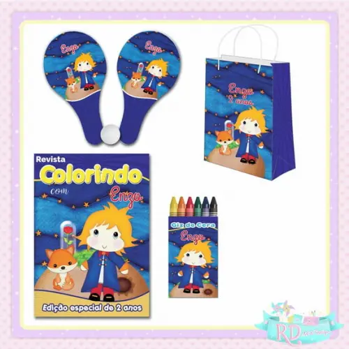 Kit Colorir com Sacolinha Raquete o Pequeno Principe