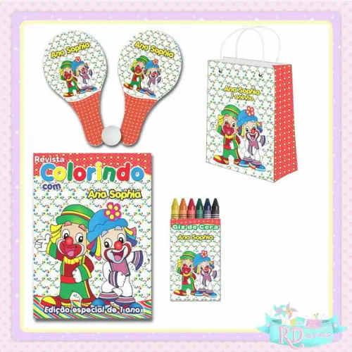 Kit Colorir com Sacolinha Raquete Patati Patatá