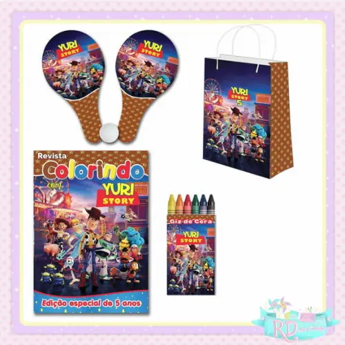Kit Colorir com Sacolinha Raquete Toy Story