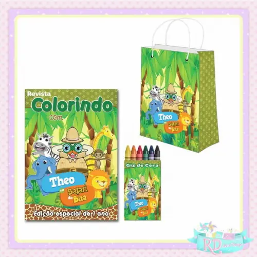 Kit Colorir com Sacolinha Safari do Bita