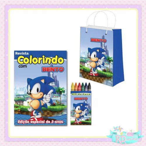 Kit Colorir com Sacolinha Sonic