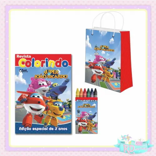 Kit Colorir com Sacolinha Super Wings