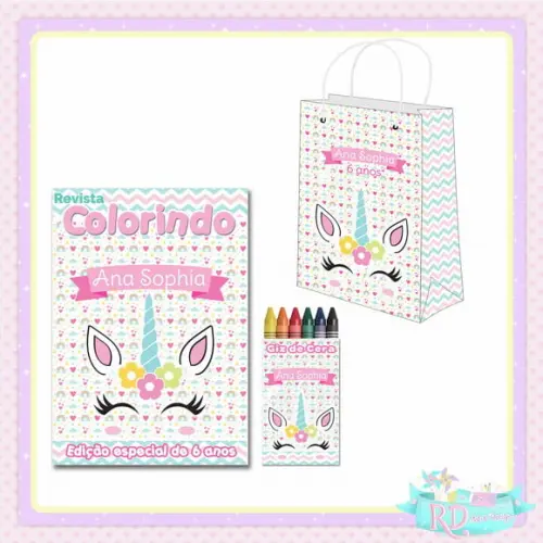 Kit Colorir com Sacolinha Unicórnio