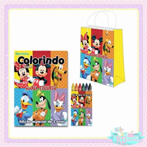 Kit Colorir com Sacolinha Turma do Mickey