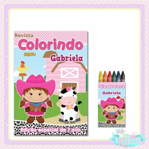Kit Colorir Fazendinha Rosa